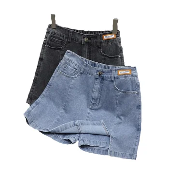 מנופחים שקרתה שם גדול גודל 5XL ג 'ינס חצאית קצרה 2023 אביב קיץ חדש רטרו מזדמן סלים ג' ינס מכנסיים קצרים לנשים Underskirt AC505