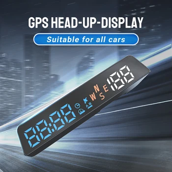 המכונית האד GPS לוח מחוונים ראשי-Up Display דיגיטלי מד המהירות זמן גובה תצוגת מהירות יתר אזעקה USB Plug&Play אביזרי רכב