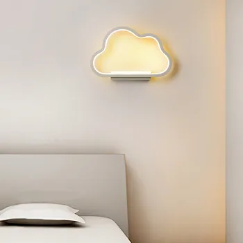 נורדי חדש מודרני ופשוט רקע קישוט קיר חדר השינה ליד המיטה בחדר ילדים ענן LED עין-הגנה מנורת קיר
