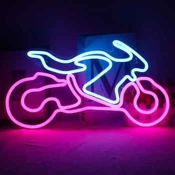 ניאון מותאם אישית שלט LED אופניים אמנות קיר אופנוע חנות מועדון ספורט המפלגה חדר קישוט קיר מתנה גברים קישוט החדר מנורת לילה