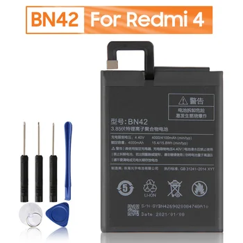 BN42 סוללה עבור Xiaomi Redmi 4 Hongmi4 Redmi4 גרסה רגילה נטענת החלפת טלפון סוללה 4000mAh+ כלי