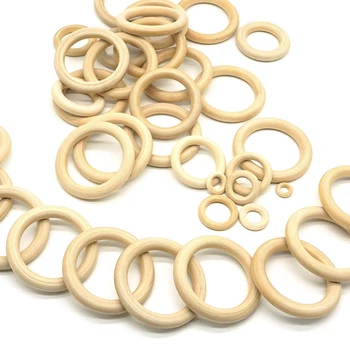 15-100MM טבעי מעץ מעגל DIY אמנות קישוט עבור התכשיטים עץ טבעת ילדים ילדים בקיעת שיניים מעץ, קישוטים